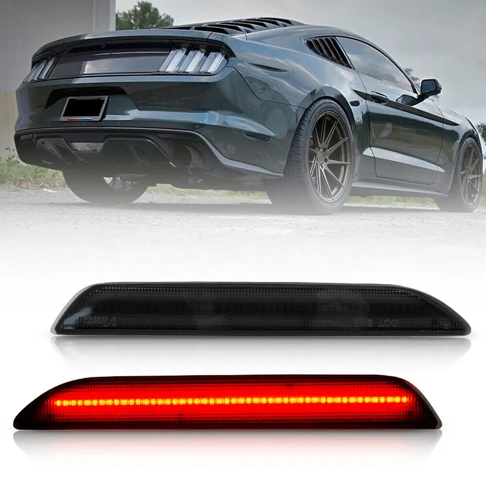 

2Pcs Rear Red Led Side Marker Light for 2015-up Ford Mustang Smoke Lens 48-SMD Turn Signal Lamp