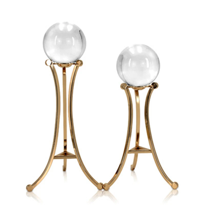 

Glass Ball Decoration Base Metal Bracket Golden Transparent Home Decoration Home Soft Creative New Chinese Desk Cabinet Gift