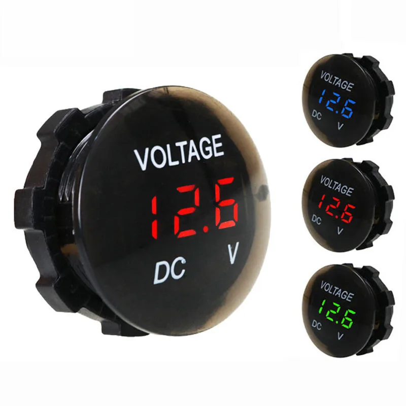 Цифровой панельный вольтметр водонепроницаемый светодиодный дисплей 12 24 В