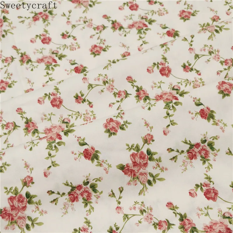 Роза цветочный из хлопчатобумажной ткани на полметра Детское платье Ткань 2021 для