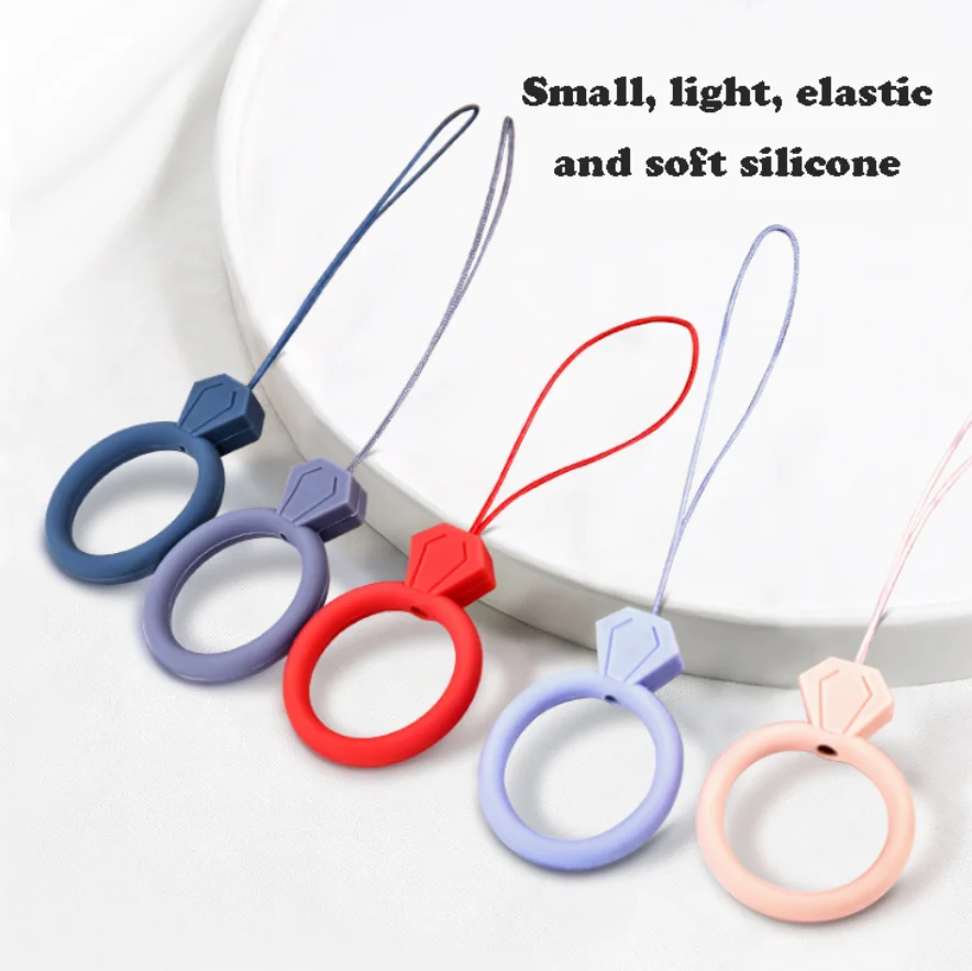 

Mobile phone hanging rope silicone ring hanging rope U disk hanging piece cute silicone mobile phone short hanging rope
