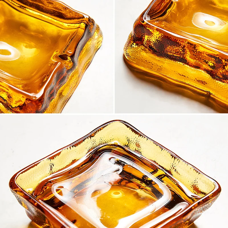 

Glass Windproof Ashtray with Lid for Tabletop Gift for Friends Hotel Home Decoration Accessories Smokeless Ashtray Holder