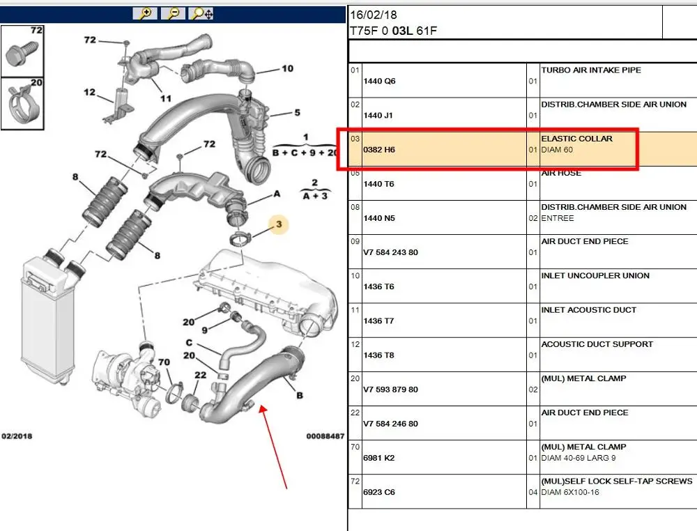 

Original new turbo intake pipe 1440Q6 9811909980 for Peugeot RCZ 3008 308 508 207 5008 Citroen C5 C4 Picasso 1.6T