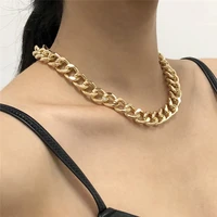 exaggerated punk style thick chain necklace clavicle item
