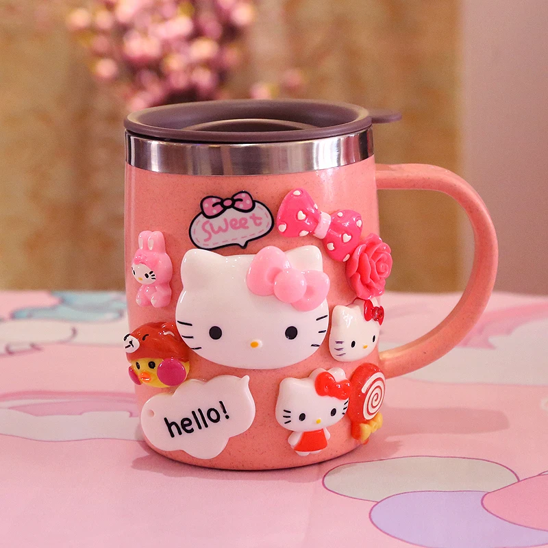 420 мл розовая портативная Пшеничная солома с двойными стенками портативные