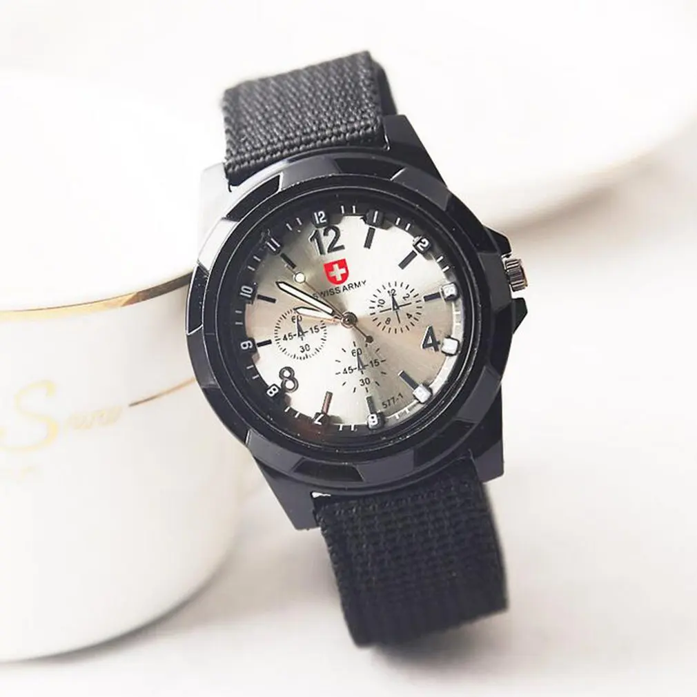 Модные швейцарские часы с нейлоновым плетеным ремешком военные Gemius повседневные