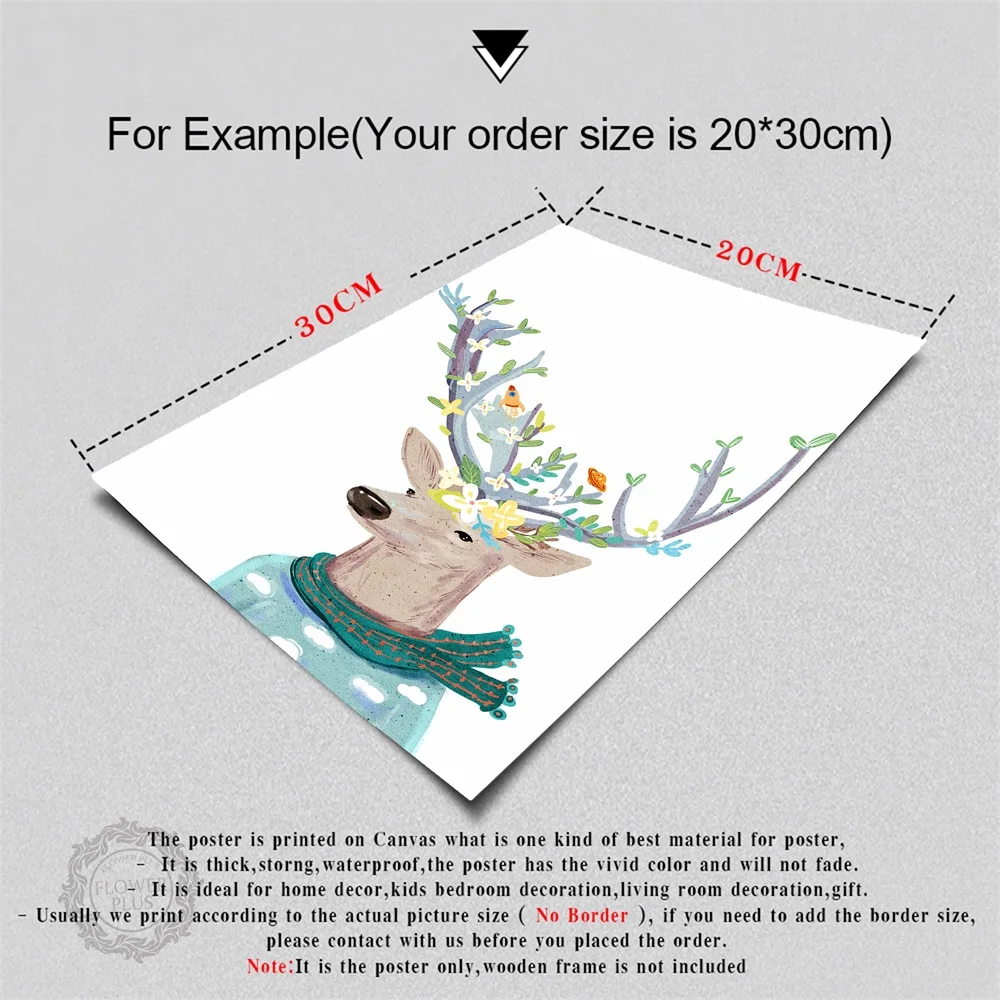 

Cartoon Animal Deer Nordic Combination Posters And Prints Wall Art Canvas Painting Wall Pictures Baby Girl Boy Room Decor