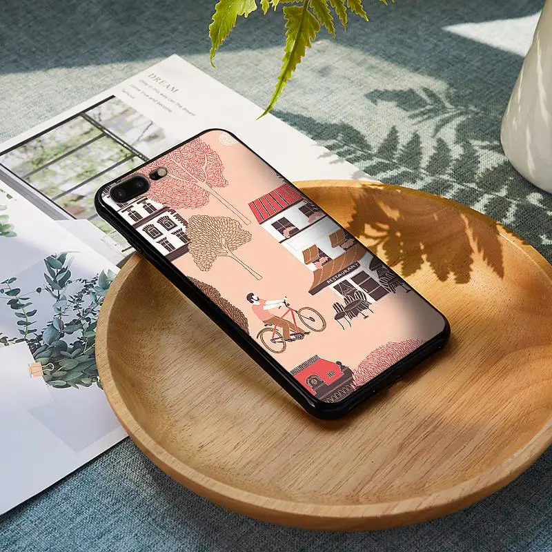 Маленький город или деревню для iPhone 6 6S 7 8 Plus X XS XR Max 5 5S TPU Мягкий защитный чехол