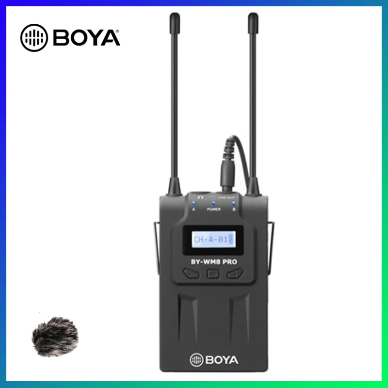 Беспроводной приемник BOYA RX8 Pro двухканальный корпус OLED дисплей стерео для