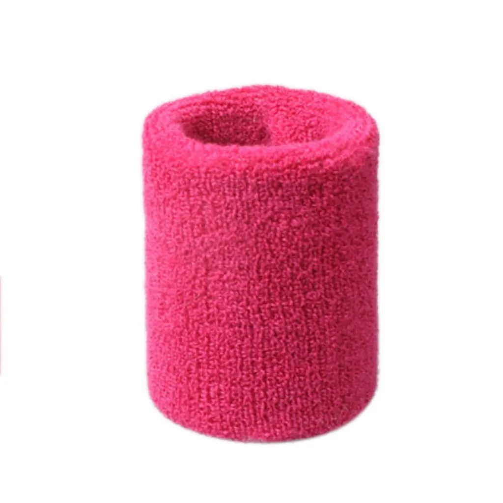 Hot Pink Хлопковый браслет на запястье, кошелек, ремешок для обертывания для поддержки запястья, 5x8 см, безопасный для бега, Zweetbandjes Pols, Sweatband, спортивный ремешок - Цвет: Hot Pink