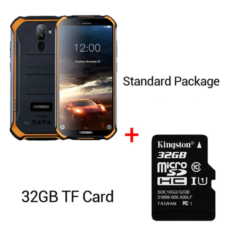 Orange N 32GB Card DOOGEE S40 4GNetwork прочный мобильный телефон 5,5 дюймов Дисплей 4650 мА/ч, MT6739 4 ядра, 3 Гб оперативной памяти, Оперативная память 32GB Встроенная память Android 9,0 8.0MP IP68/IP69K - Цвет: Orange N 32GB Card
