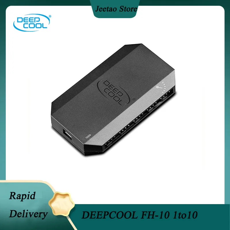 

DEEPCOOL FH-10 1to10 втулка вентилятора 4PIN PWM контроллер температуры SATA источника питания поддерживает с Светодиодный индикатор установка Стикеры