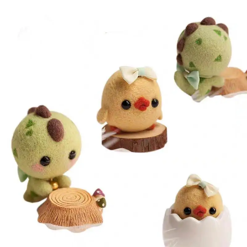 DIY маленькая курица Пингвин Шерсть Войлок рукоделие с баклажаном необработанный