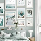 Плакат в скандинавском стиле, плакат для дайвинга, китов, пальмовый лист, мост стена чайки, Художественная Картина на холсте, принты для украшения гостиной, Настенная картина