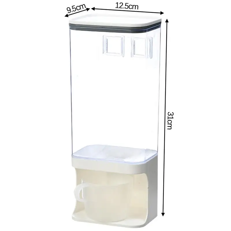 

Cereal Dispenser Plastic Clear Wall Mounted Divided Rice Dry Food Container Storage Organizer Kitchen Accessories Tools 1 - 3L