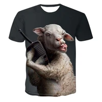 2022 summer new mens oversized t shirt street style funny sheepskin short sleeve o neck casual breathable 3d printing