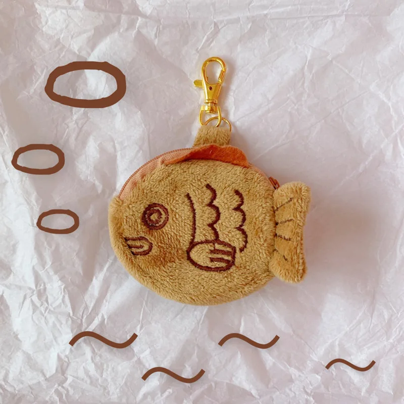 

Cute Creative Plush Fish Shape Bag Coin Purse Kawaii Pencil Bag School Stationery Small Pendant Office Small Storage Supplies