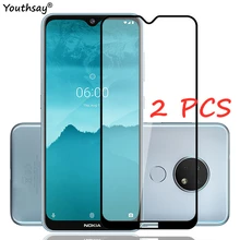 2PCS For Nokia 6.2 Glass Screen Protector Full Glue Protective Film For Nokia 6.2 7.2 5.3 2.3 Tempered Glass for Nokia 6.2