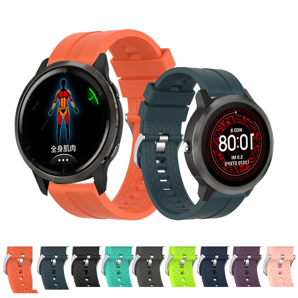 

For Garmin Vivoactive 4 /Venu 2 Silicone Watch Band Huawei Watch GT GT2 46mm Strap/ Xiaomi Huami Amazfit GTR 47mm Smart Bracelet