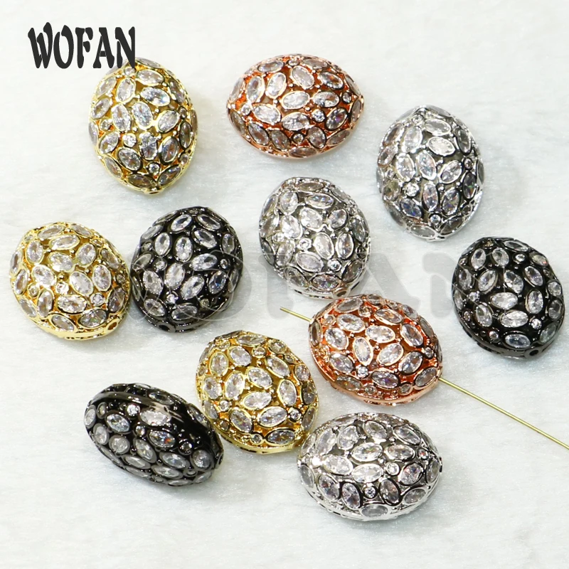 

5 шт. овальные циркониевые металлические бусины Смешанные цвета Кристалл шармы Бусины бусины для изготовления ювелирных изделий Ожерелье И...