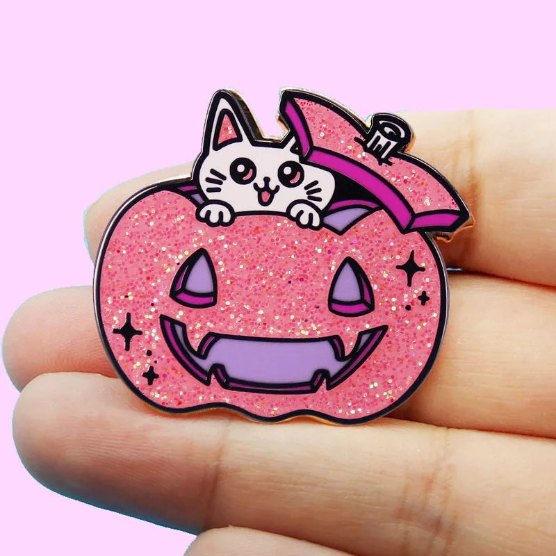 Аксессуары для Хэллоуина с изображением Милого Розового котенка тыквы фонаря