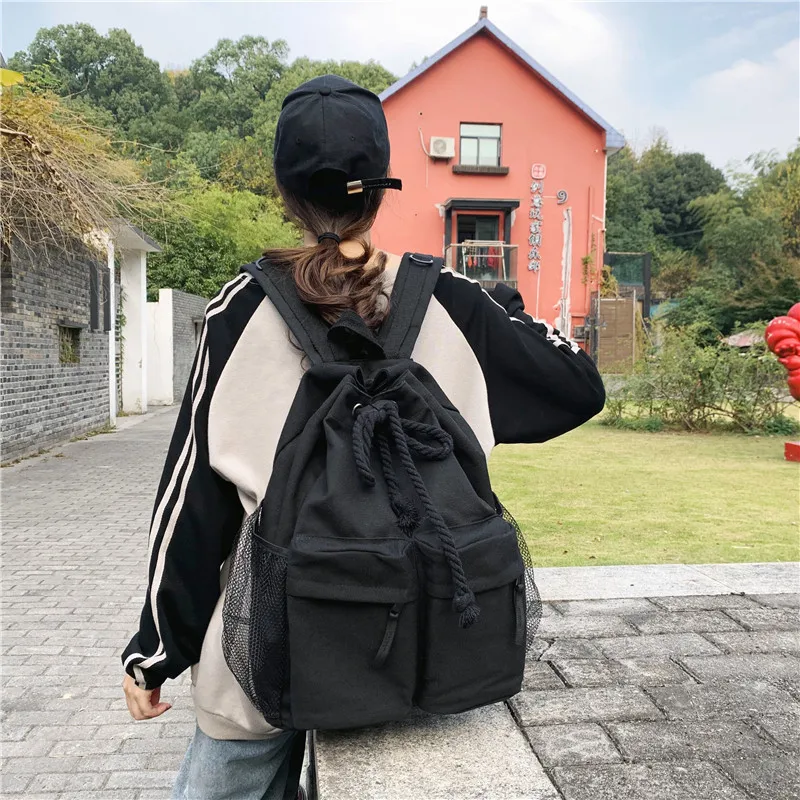 

Школьный ранец для женщин, рюкзак в Корейском стиле для студентов колледжа, младшей и старшей школы, Холщовый в стиле мори с принтом древнег...