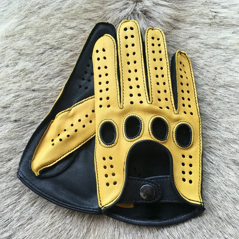 New Arrival Luxury High Quality Men Genuine Leather Gloves Lambskin Fashion Male Breathable Driving For Mittens | Аксессуары для