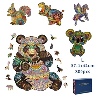 unique panda 3d wooden puzzle adult kids jigsaw puzzles animal puzzles boutique gift box packaging children christmas gifts toys