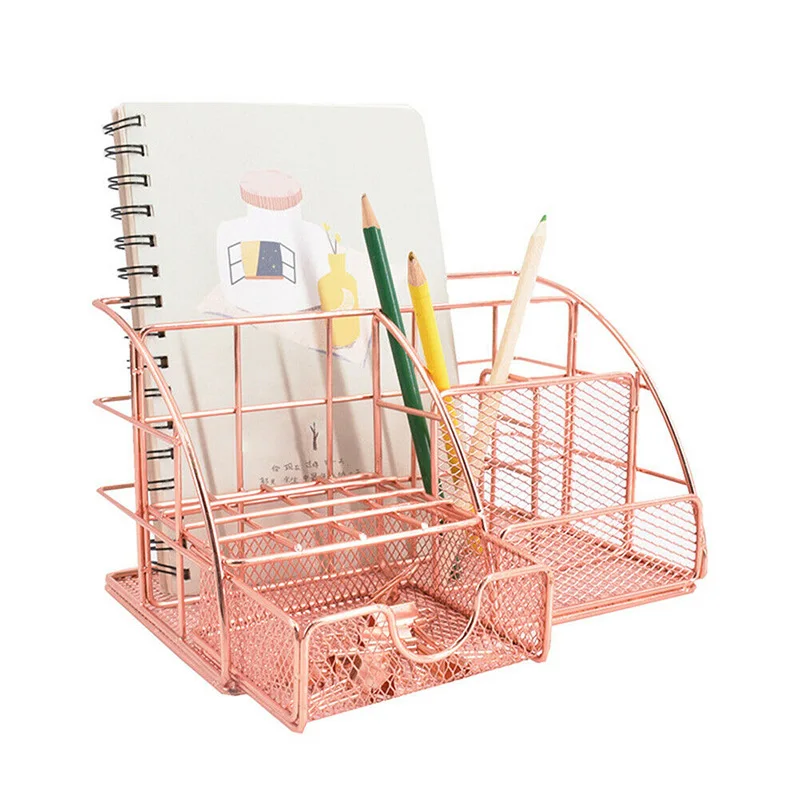 Модный металлический Настольный держатель офисный ящик для хранения карандашей