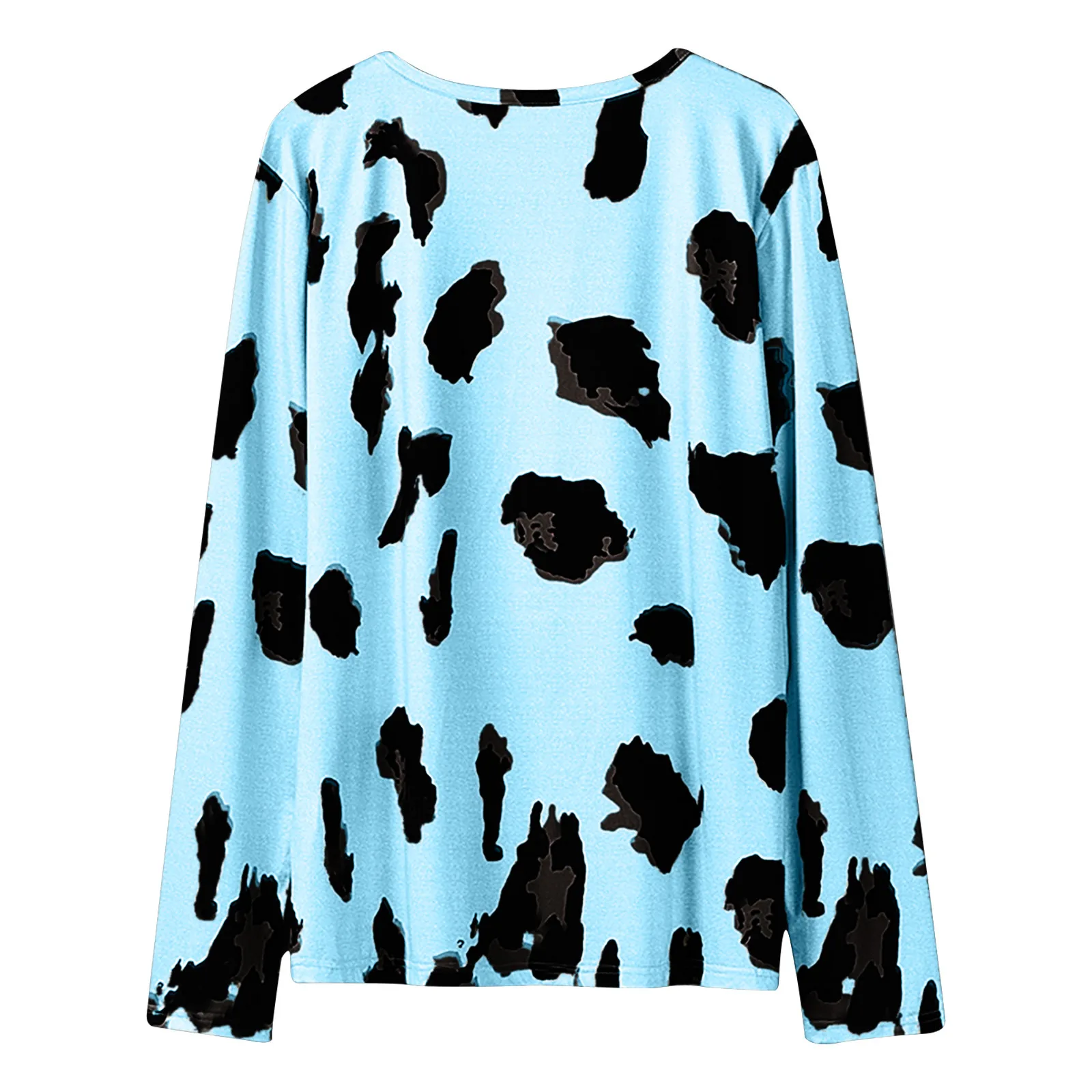 Leopard Hoodie V Neck Woman Tshirts Long Sleeve Loose Top Women Casual Soft Tops Tee Shirts Female Harajuku Mujer Camisetas