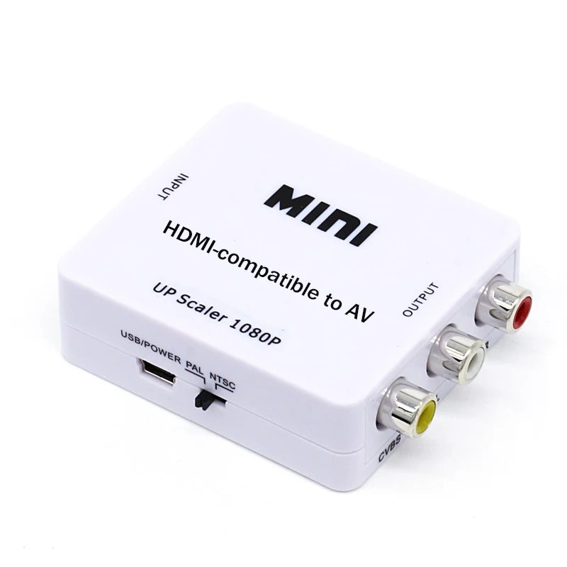 Larryjoe HDMI-совместимый с AV/RCA CVBS адаптер 1080P видео преобразователь 2AV коробка