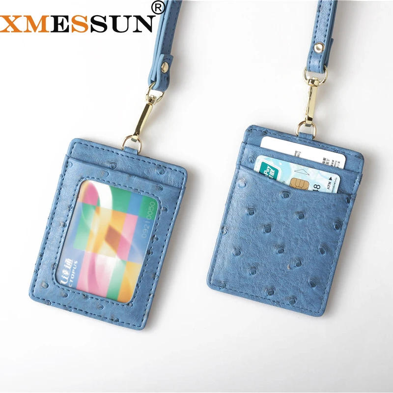 

XMESSUN рельефный страусиный узор ремешок держатель для карт для мужчин женщин мужчин 2022 новый модный держатель для ID карт кожаные монограммны...
