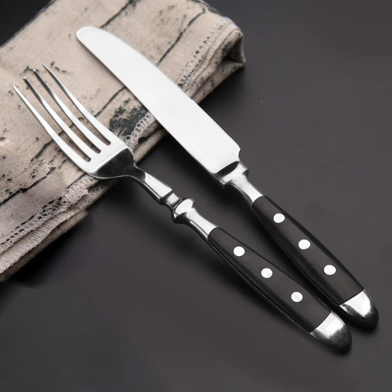 Серебристый цвет набор столовых приборов из нержавеющей стали посуды для