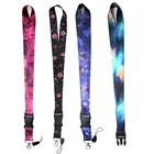 Шнурок со звёздным ночным небом, значок, шнурок для Id, ремешки для ключей, шнурок на шею, брелок, украшение для автомобиля