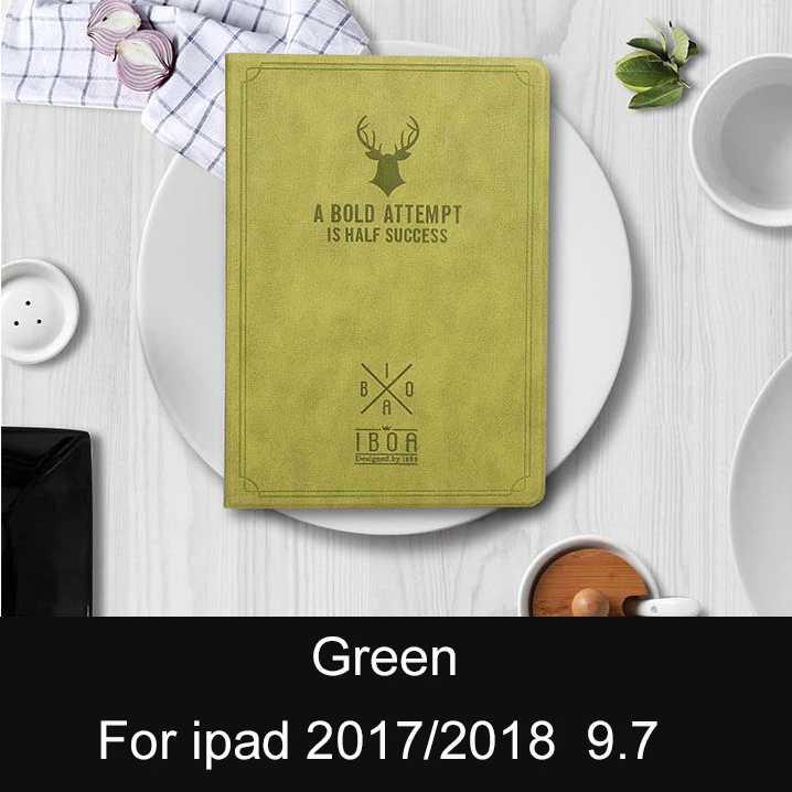 Green Essidi для ipad 9,7 защитный чехол для планшета из искусственной кожи чехол для ipad 6 Air 2 Smart Auto Wake and Sleep Складная подставка - Цвет: Green