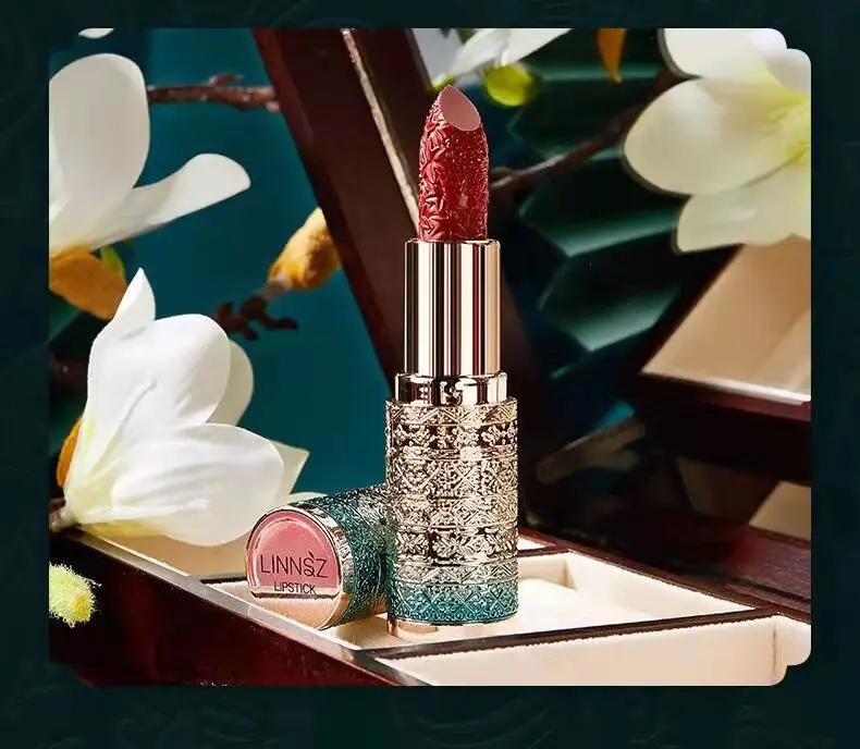 

Velvet matte lipstick color - free Chinese style engraved relief lipstick