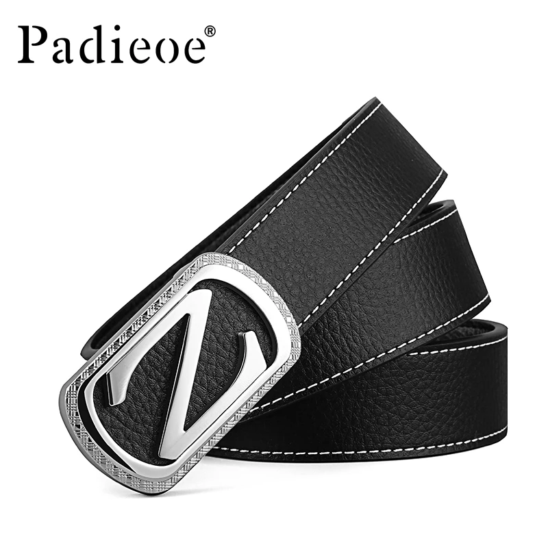

Padieoe men belt leather long luxury fashion automatic belt retro