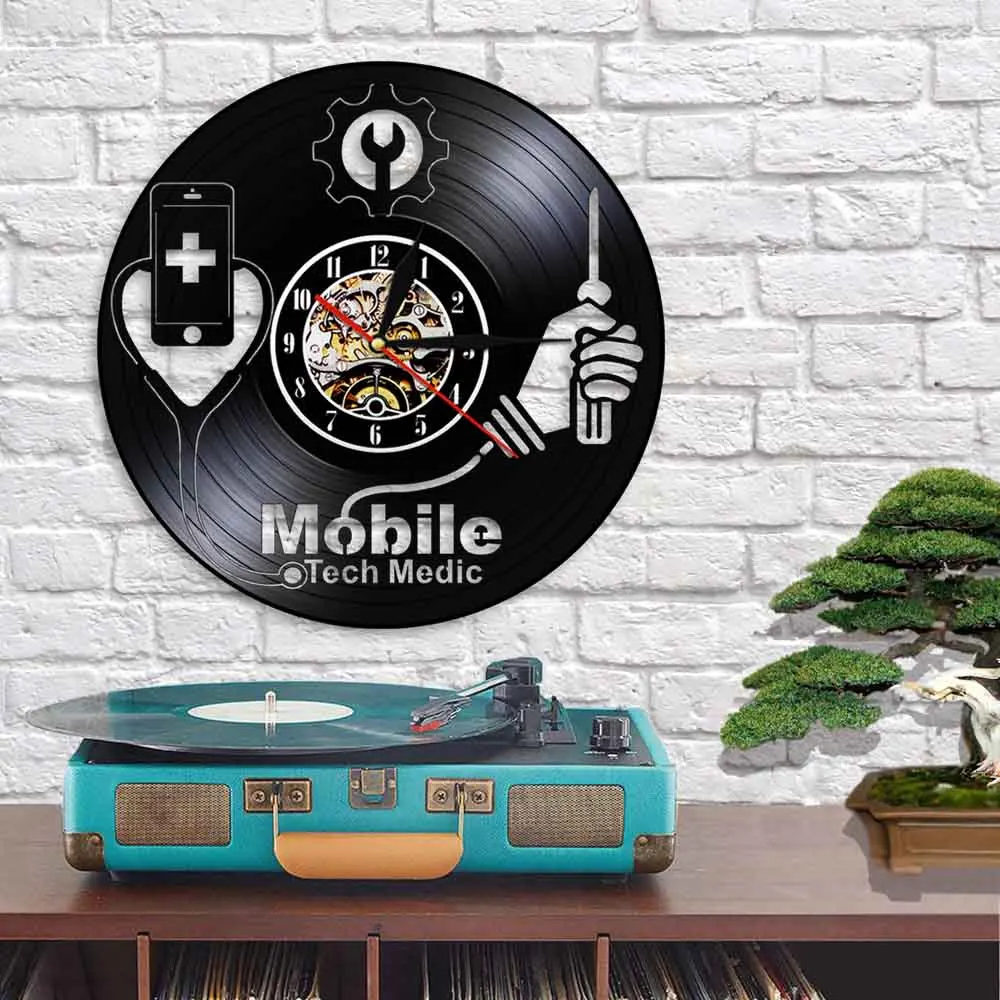 Настенные часы Mobile Tech Medic современный дизайн черные подвесные настенные
