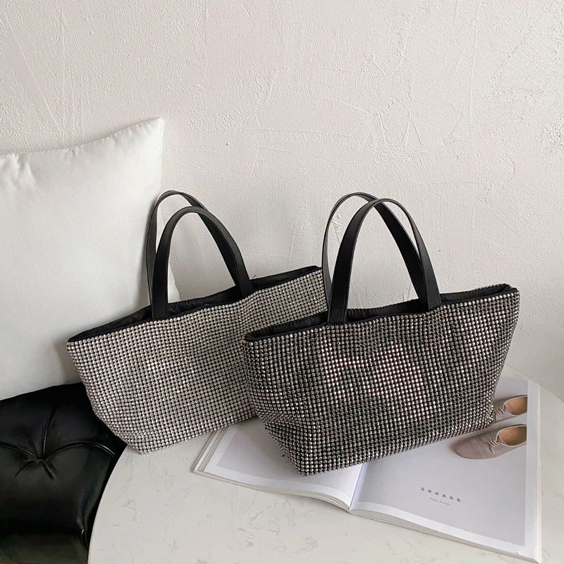 

Diamonds Large Capacity Designer Handbags High Quality Luxury Brand Women Fashion Shiny Rhinestones Purses Ladies Tote Bag