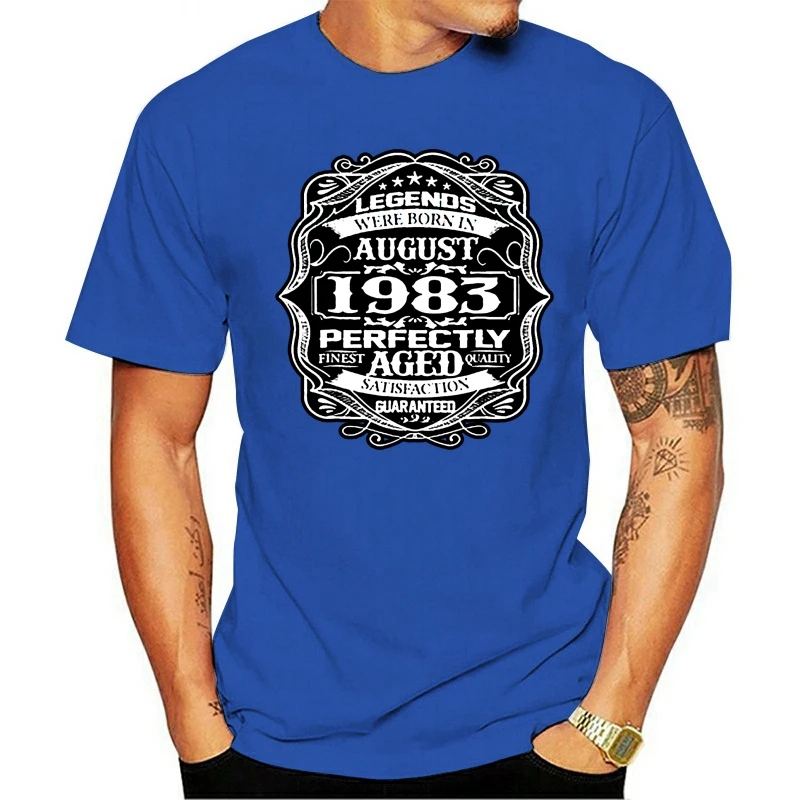 

Men's Print Casual Popular Buy August 1983 Legends 35th Birthday Gift 35 Years Old Mens 2021 Fashion Cotton T-shirt