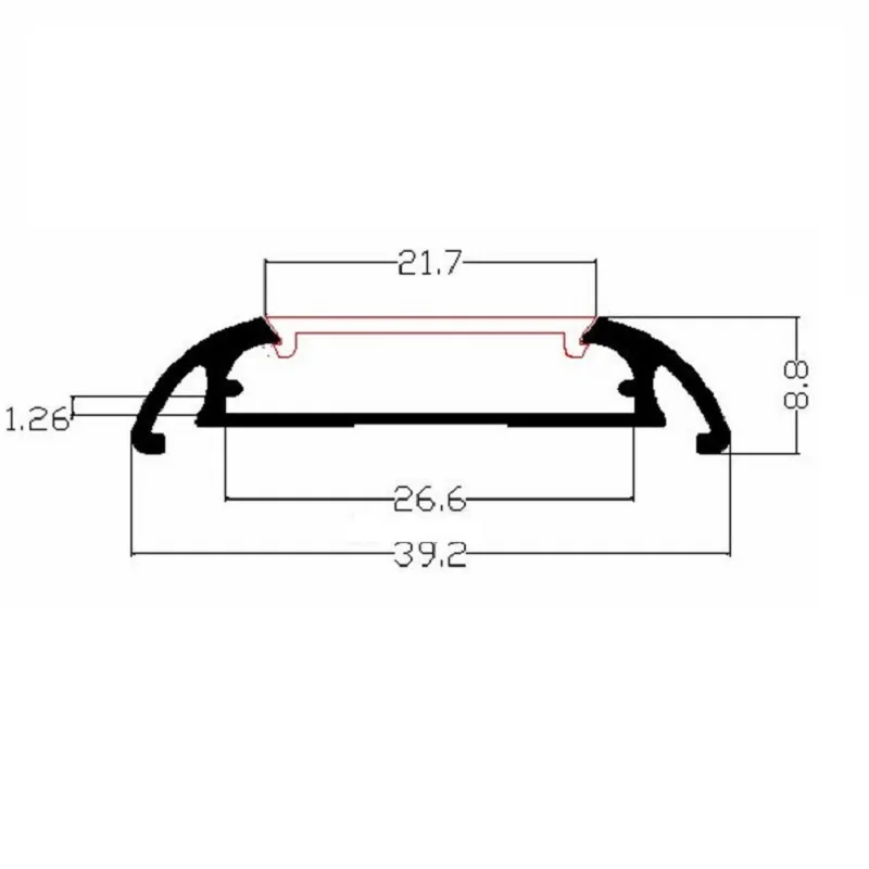 10 шт./лот 40-дюймовый широкоугольный светодиодный канал для полосок алюминиевый