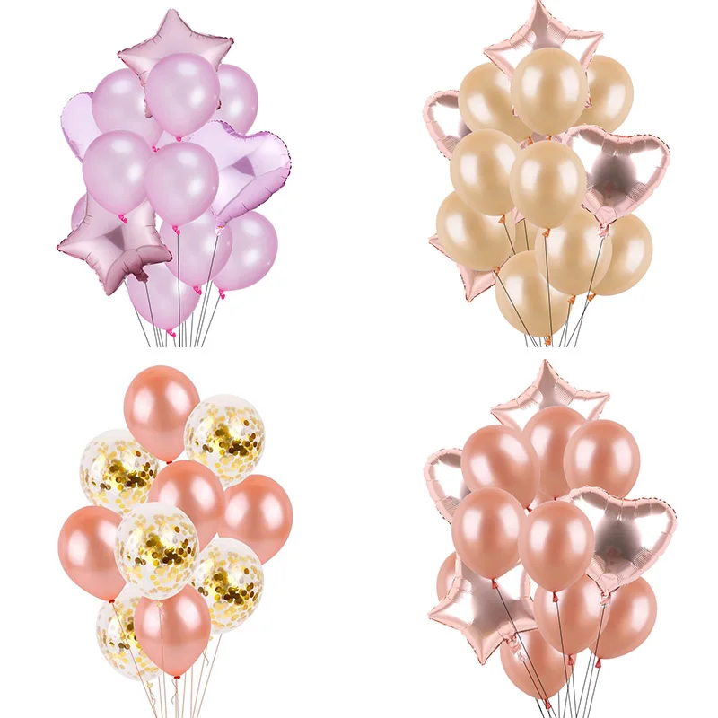 

Rose Gold Confetti Latex Foil Balloons Happy Birthday Party Wedding Decor Gold Clear Baby Shower Kids Birthday Party Decor