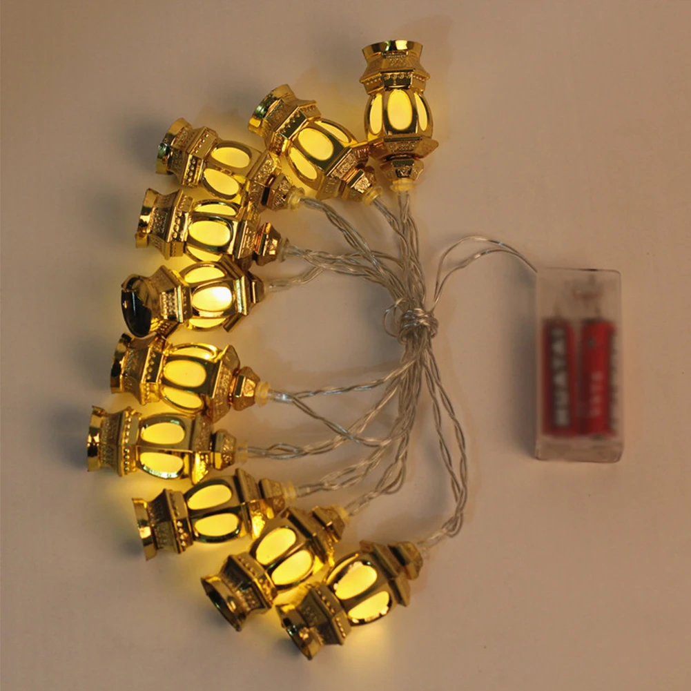 

10 Lamp Beads Festival LED Light String Battery Powered Lantern Party Plastic For Ramadan Home Corridor Indoor Decor Hotel
