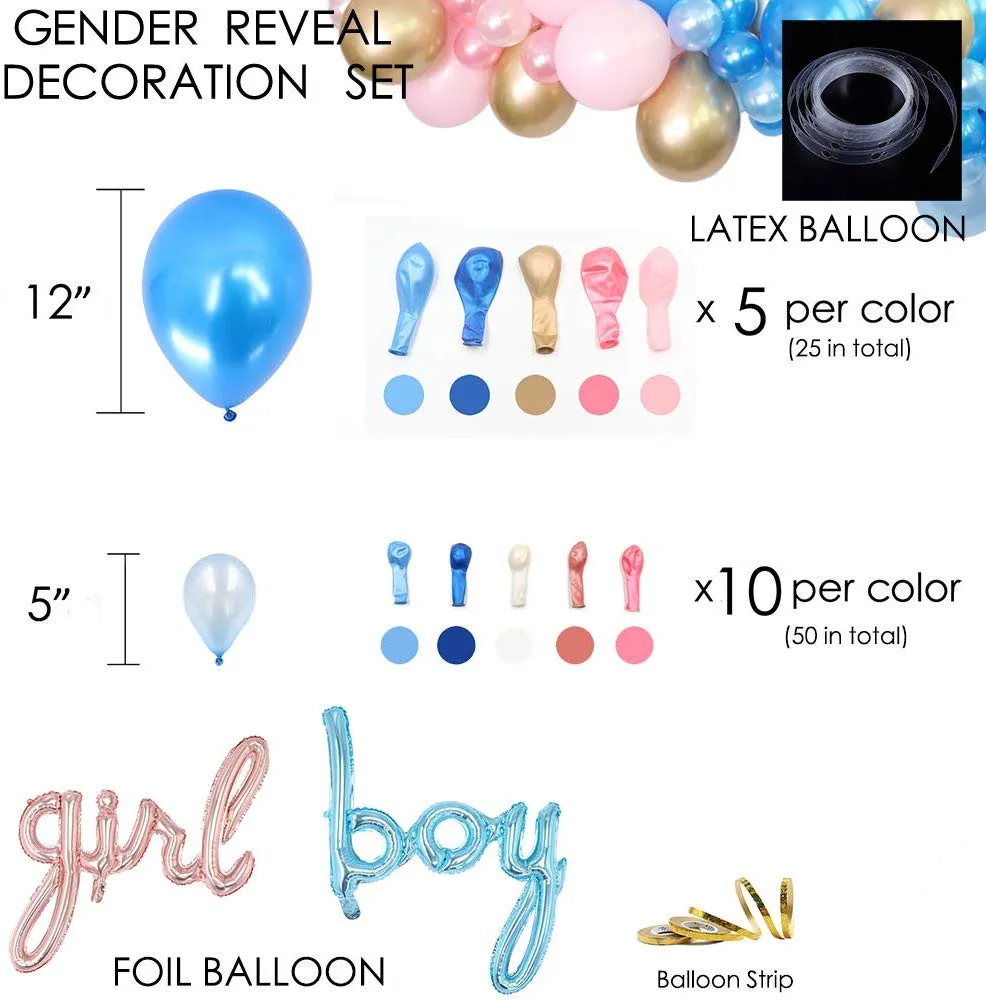 Шар с надписью Пол Реверсивный-розовый и небесно-голубой воздушный шар изогнутый