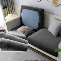 grey color sofa seat cushion cover sofa cover for living room furniture protector plush pure thickening stretch removable