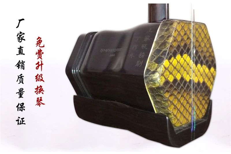 Эбеновый высококлассный музыкальный инструмент Erhu от Wang Jiawang 100% Ture кожа питона с