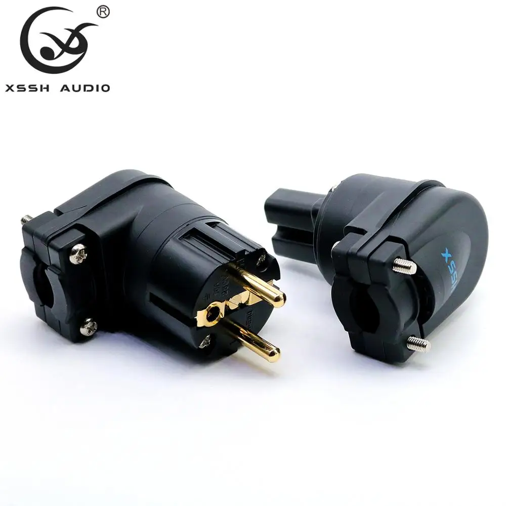 XSSH аудио Hi end Hifi покрытие из чистой меди золото родий электрические вилки