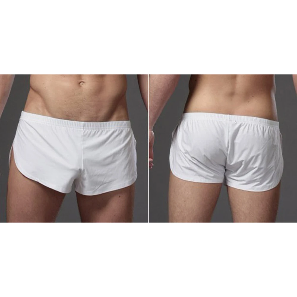 

Mens Home Pant Sleep Bottoms Underwear Casual Shorts Split Loose Pajamas Boxers Male Underpants Sleepwear Trunks Sexy Silky