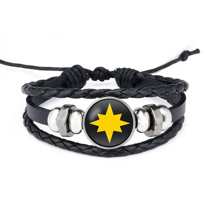 Мстители Марвел Капитан браслеты Модные металлические Плетеные Кожаные