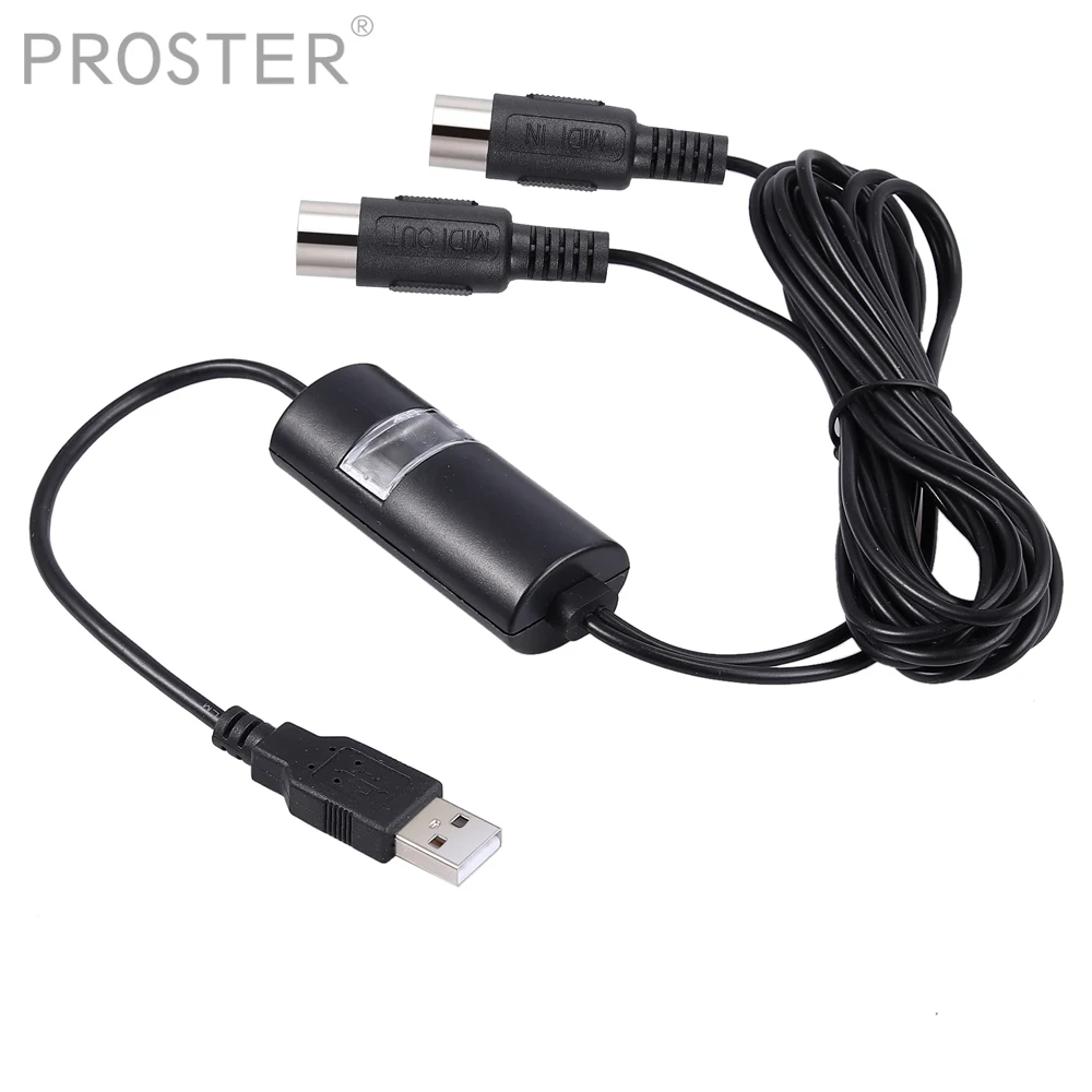 PROZOR для MIDI USB кабель адаптер Интерфейс 5 контактный DIN IN OUT конвертер ПК ноутбука
